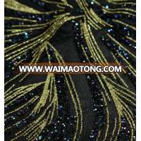 Wholesale printed glitter sequins Hexagonal mesh fabric for clothing decorations